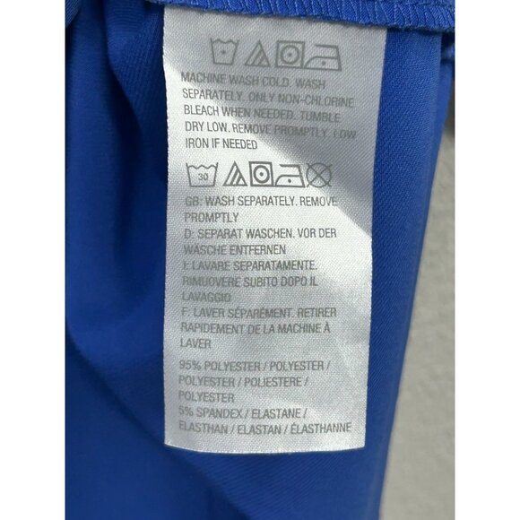 Susan Graver Womens Top Asymmetrical Tunic Size XL Blue Liquid Knit Office Work - Picture 5 of 5